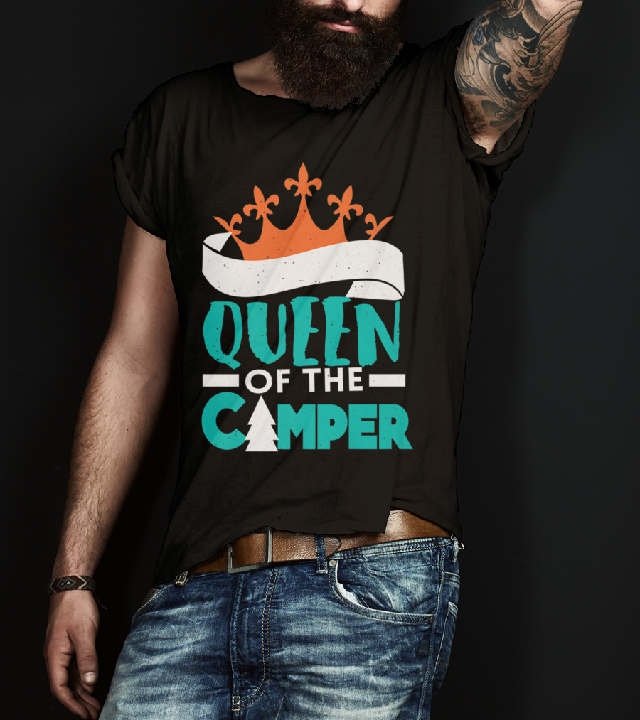 Queen Of The Camper Rv Crown Tree T-Shirt