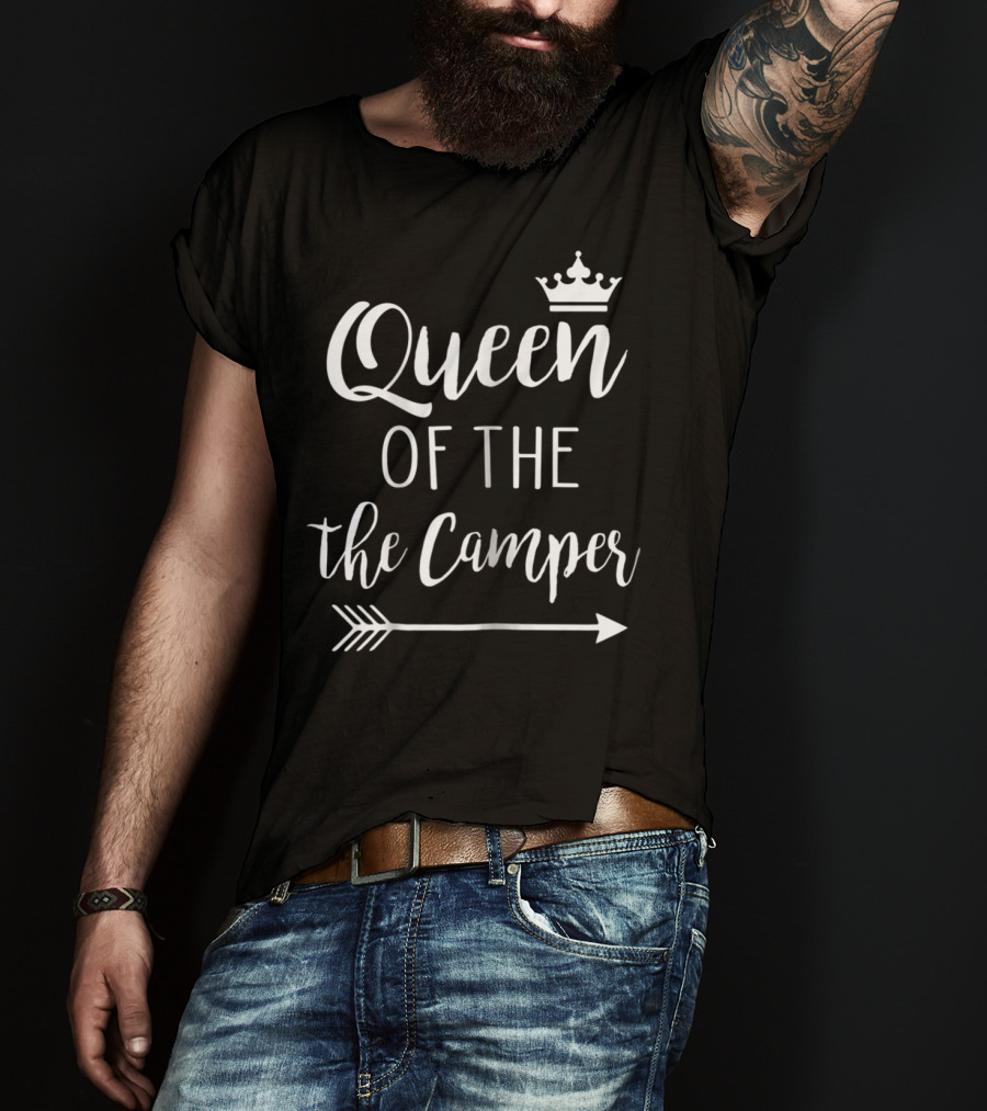 Queen Of The Camper Funny Mom Camping Arrow Crown T-Shirt
