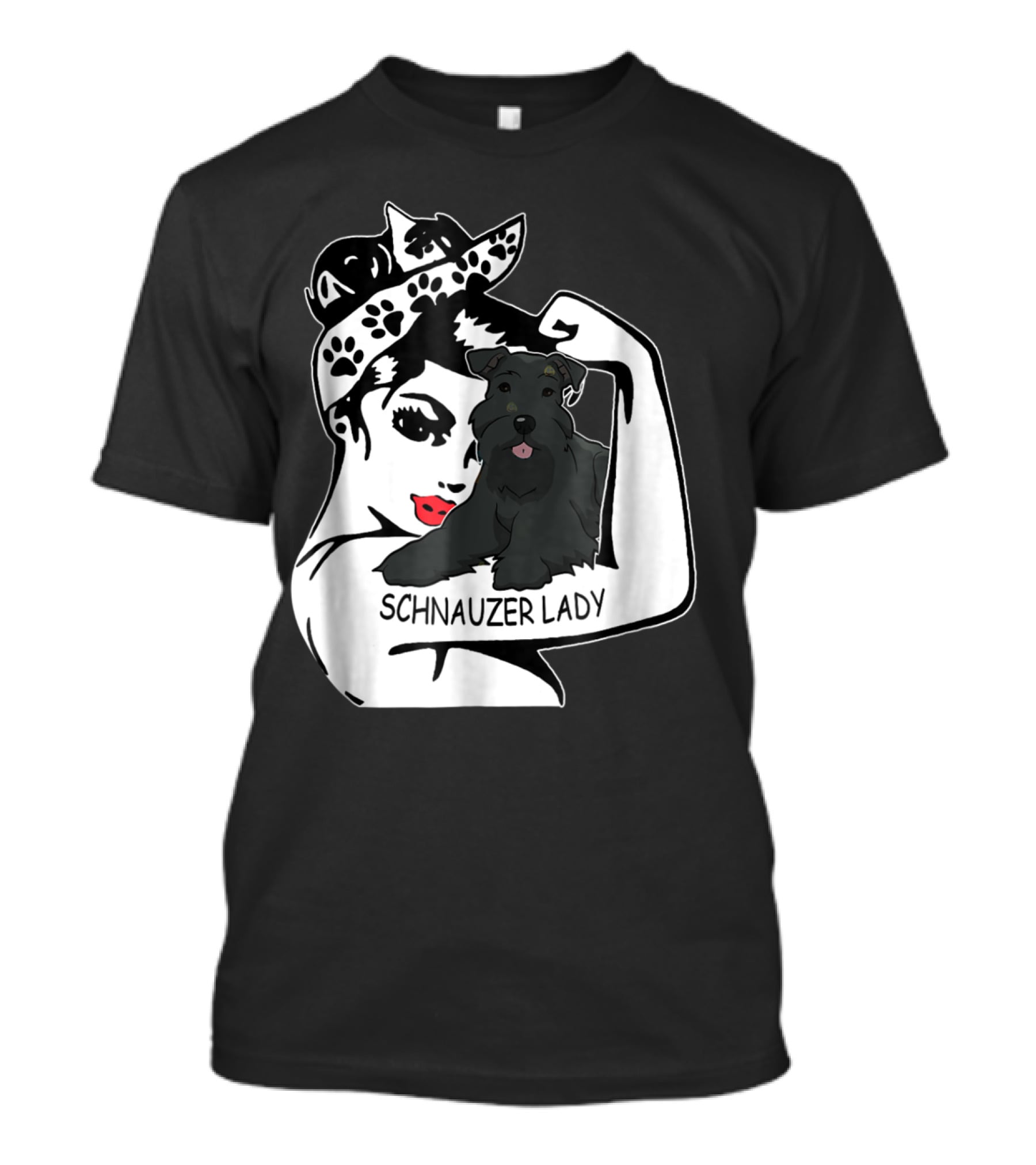 Schnauzer Strong Lady Mom Funny Birthday T-Shirt