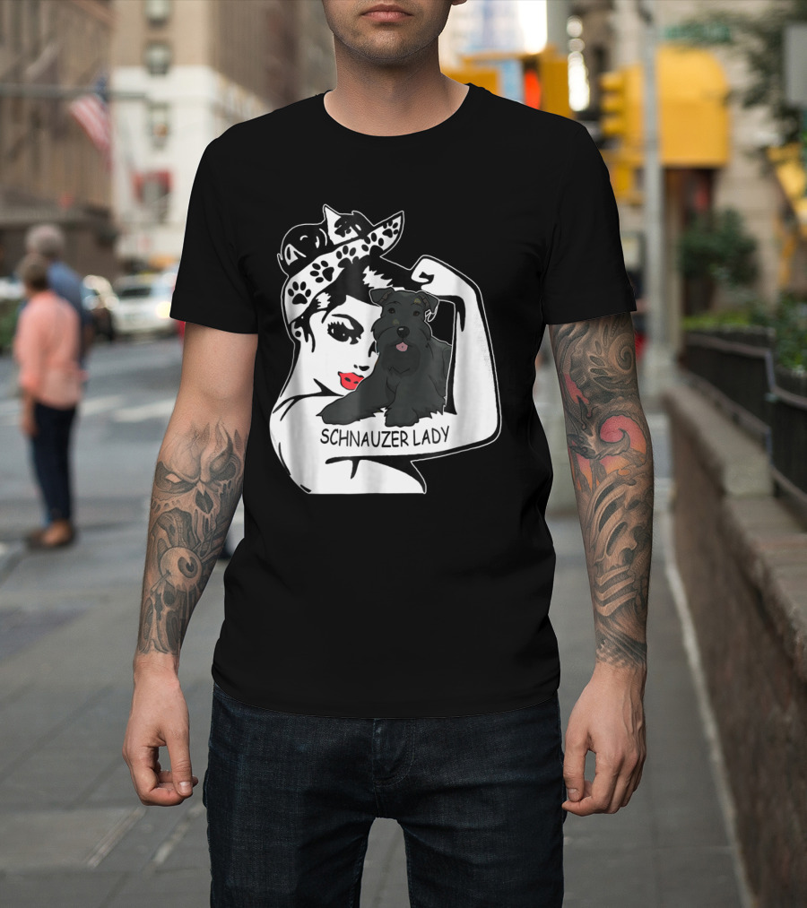 Schnauzer Strong Lady Mom Funny Birthday T-Shirt