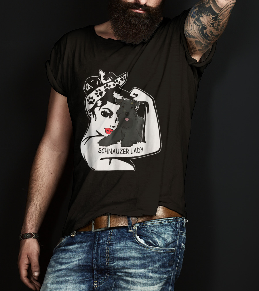 Schnauzer Strong Lady Mom Funny Birthday T-Shirt