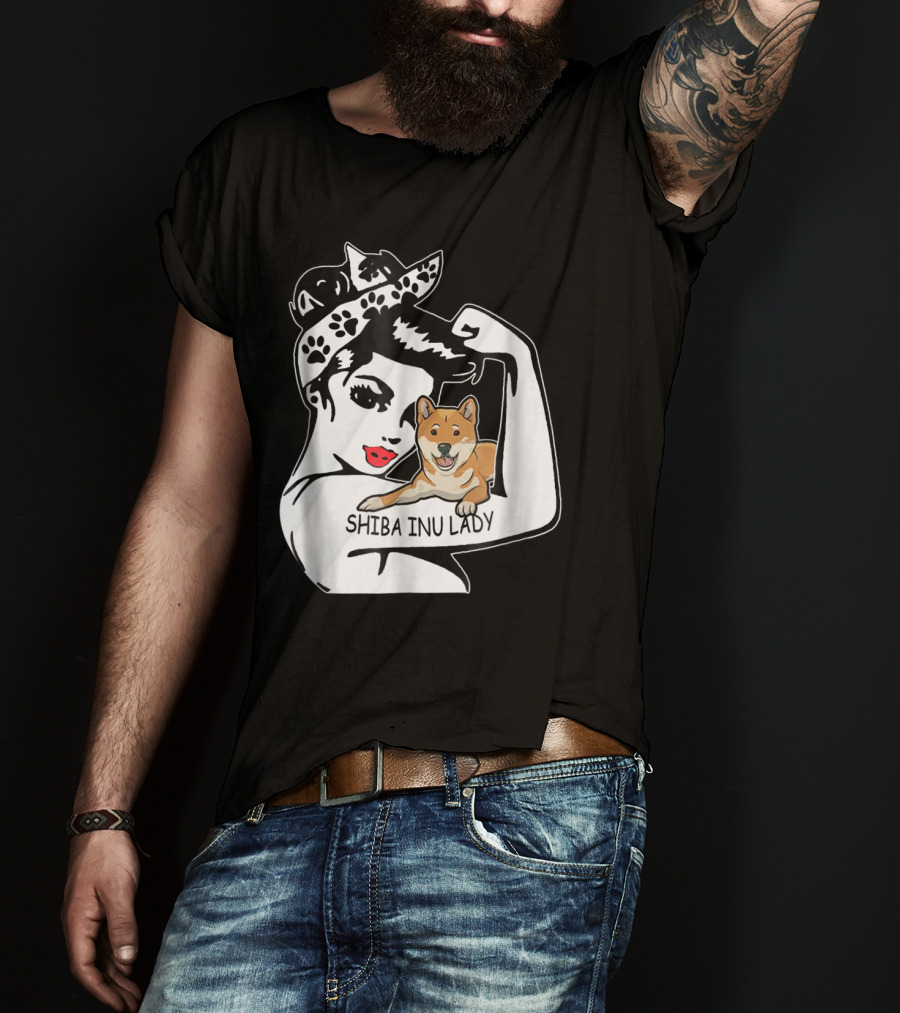 Shiba Inu Lady Strong Mom Birthday Funny T-Shirt