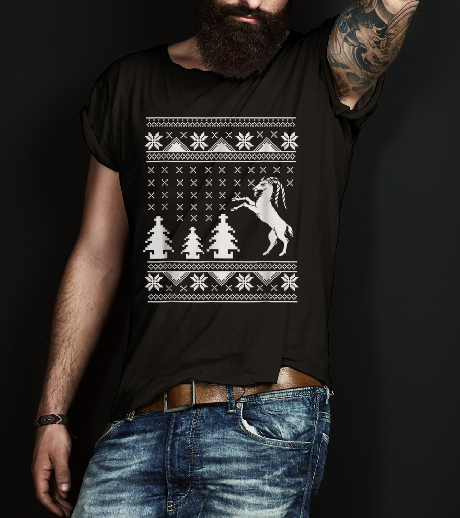 Goat Ugly Christmas Sweater Pattern For Goat Mom Lovers T-Shirt