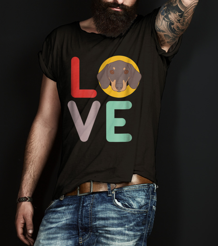 Love Dachshund Dog Animal Lover Puppies Mom Dad20 T-Shirt