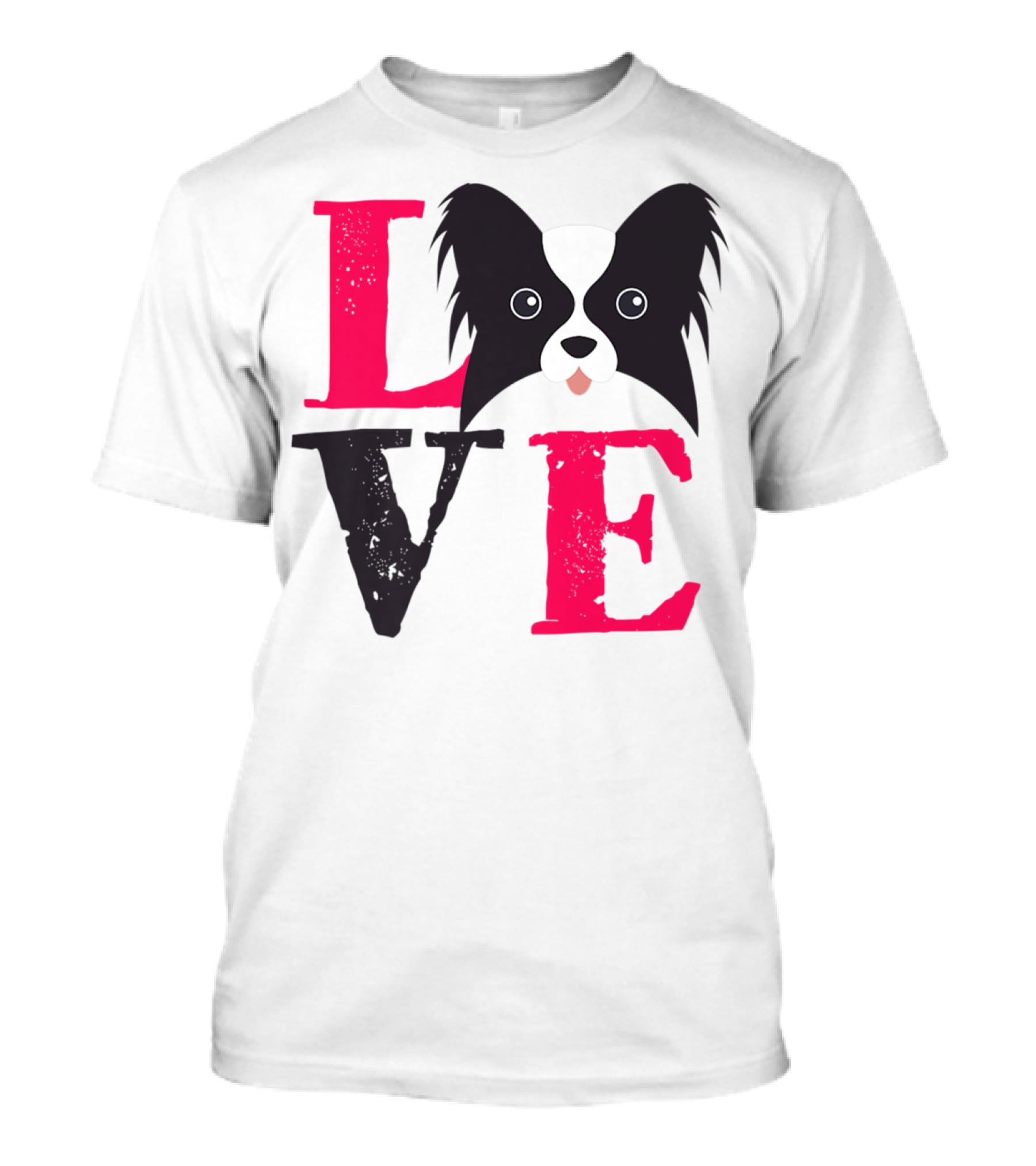 I Love Papillion Puppy Mom And Dad Love Papillon Dog T-Shirt