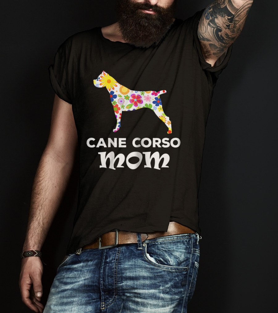 Cane Corso Mom Floral Dog T-Shirt