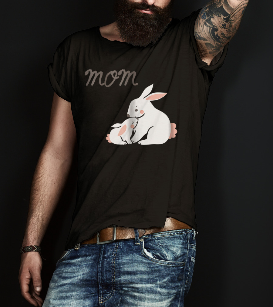 Mom Bunny And Child Hugging T-Shirt
