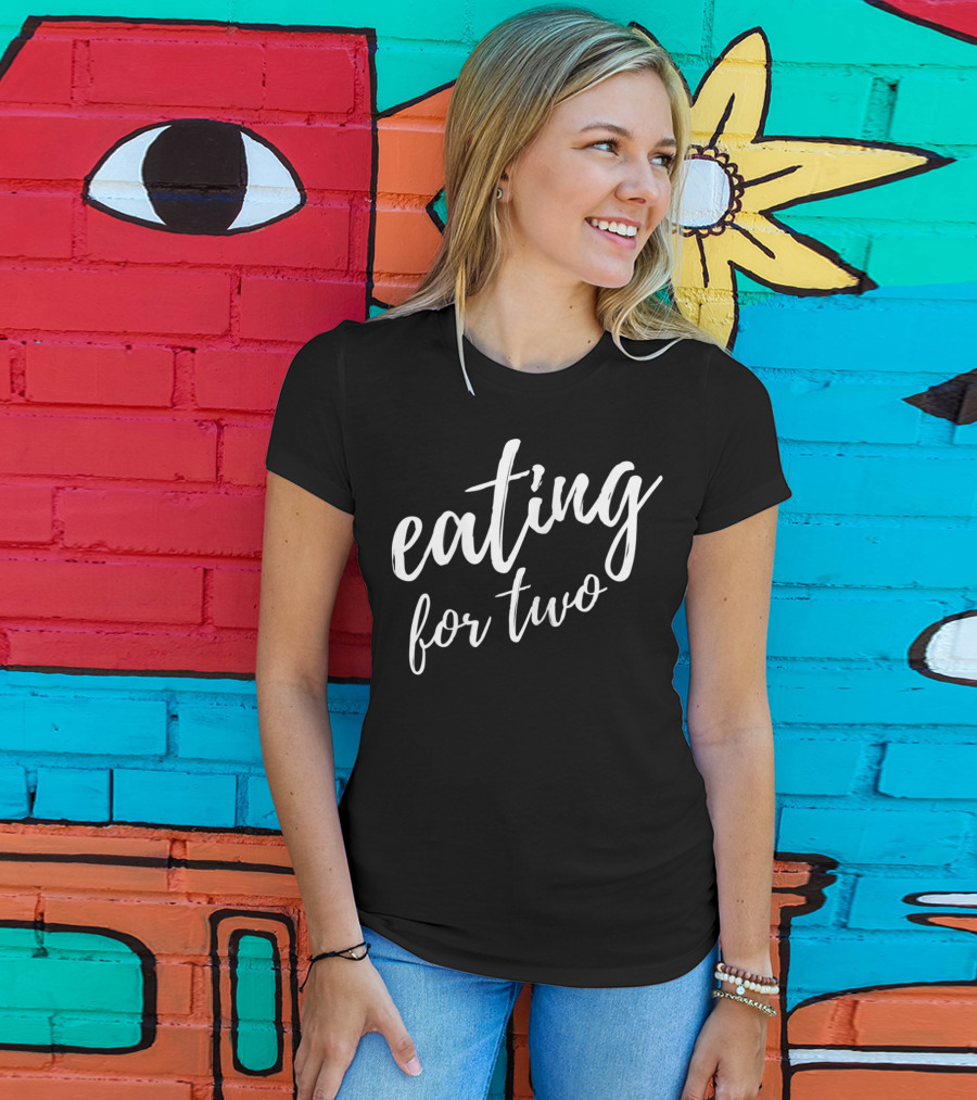 Eating For Two Drinking For Three Couples Shirt Pregnancy Announcement T-Shirt