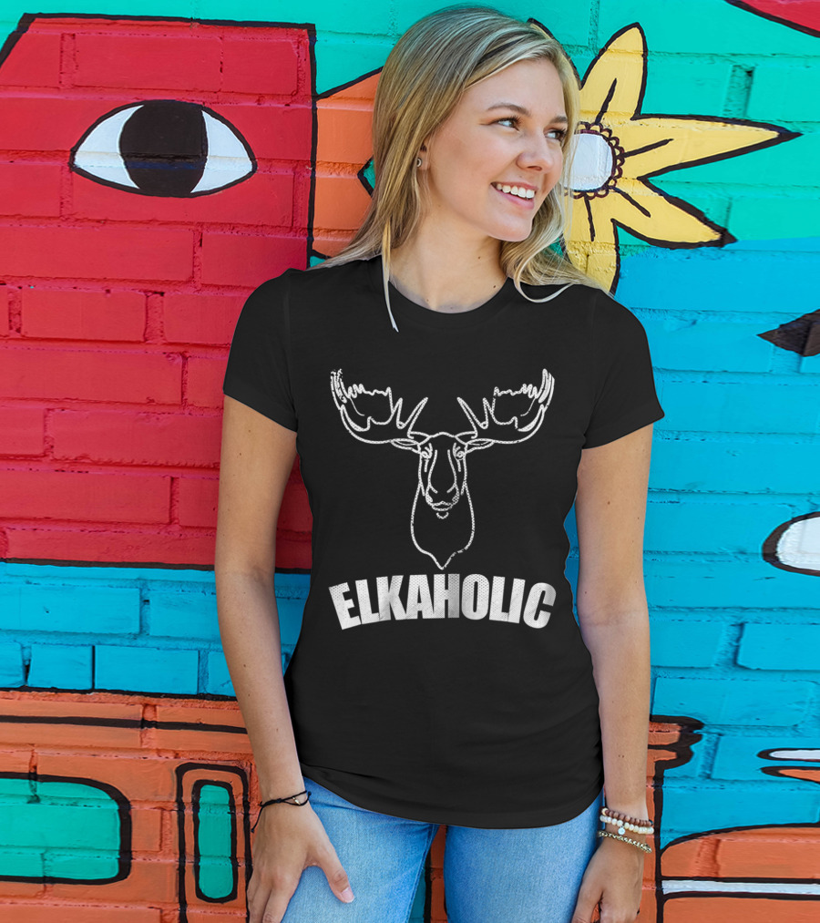 Elkaholic Funny Elk Hunting Mom Hunter46 T-Shirt