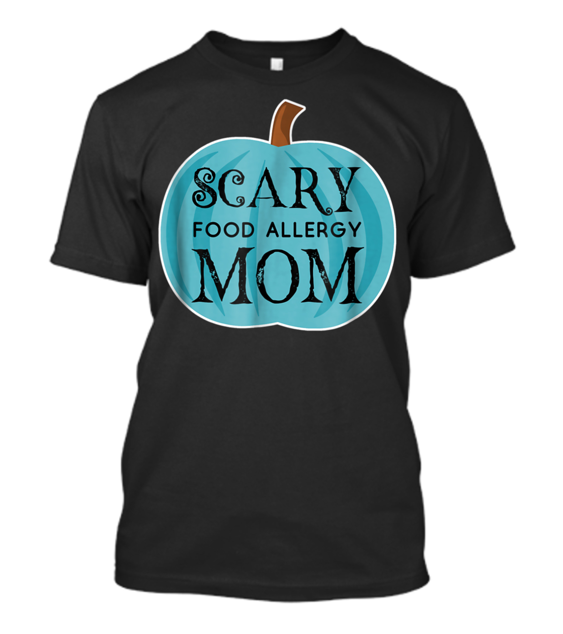 Scary Food Allergy Mom Blue Pumpkin Halloween T-Shirt
