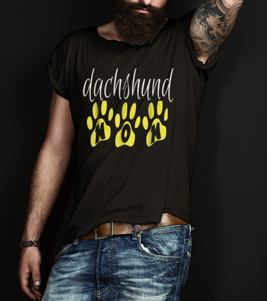 Dachshund Mom Fun Paw Print Cute Wiener Dog Puppy T-Shirt