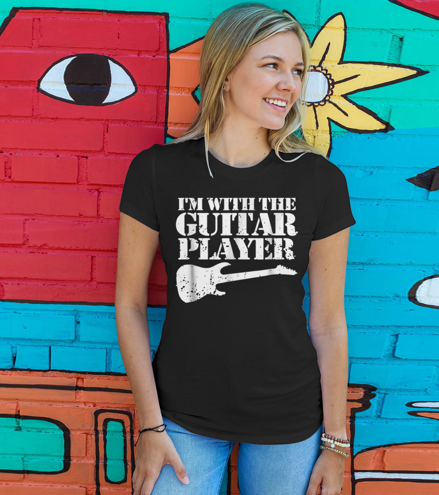 I'm With The Guitar Player Funny Cool Musician Wife Mom Dad8 T-Shirt