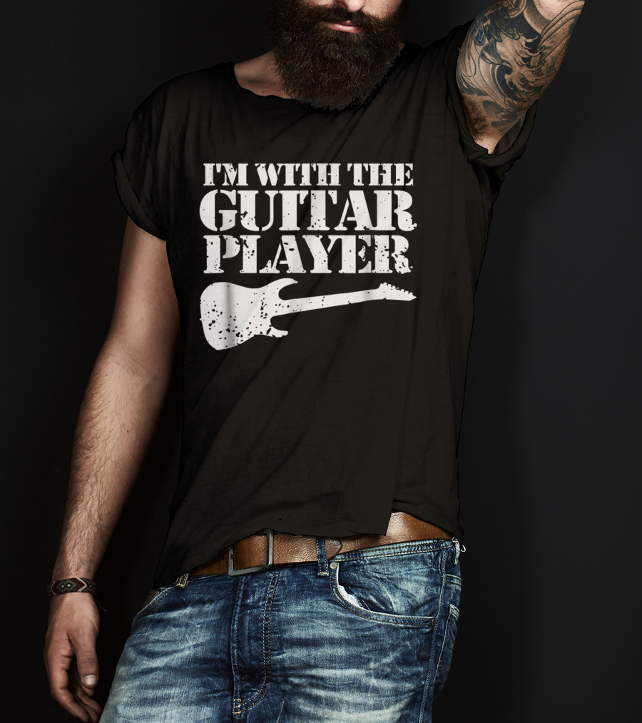 I'm With The Guitar Player Funny Cool Musician Wife Mom Dad8 T-Shirt