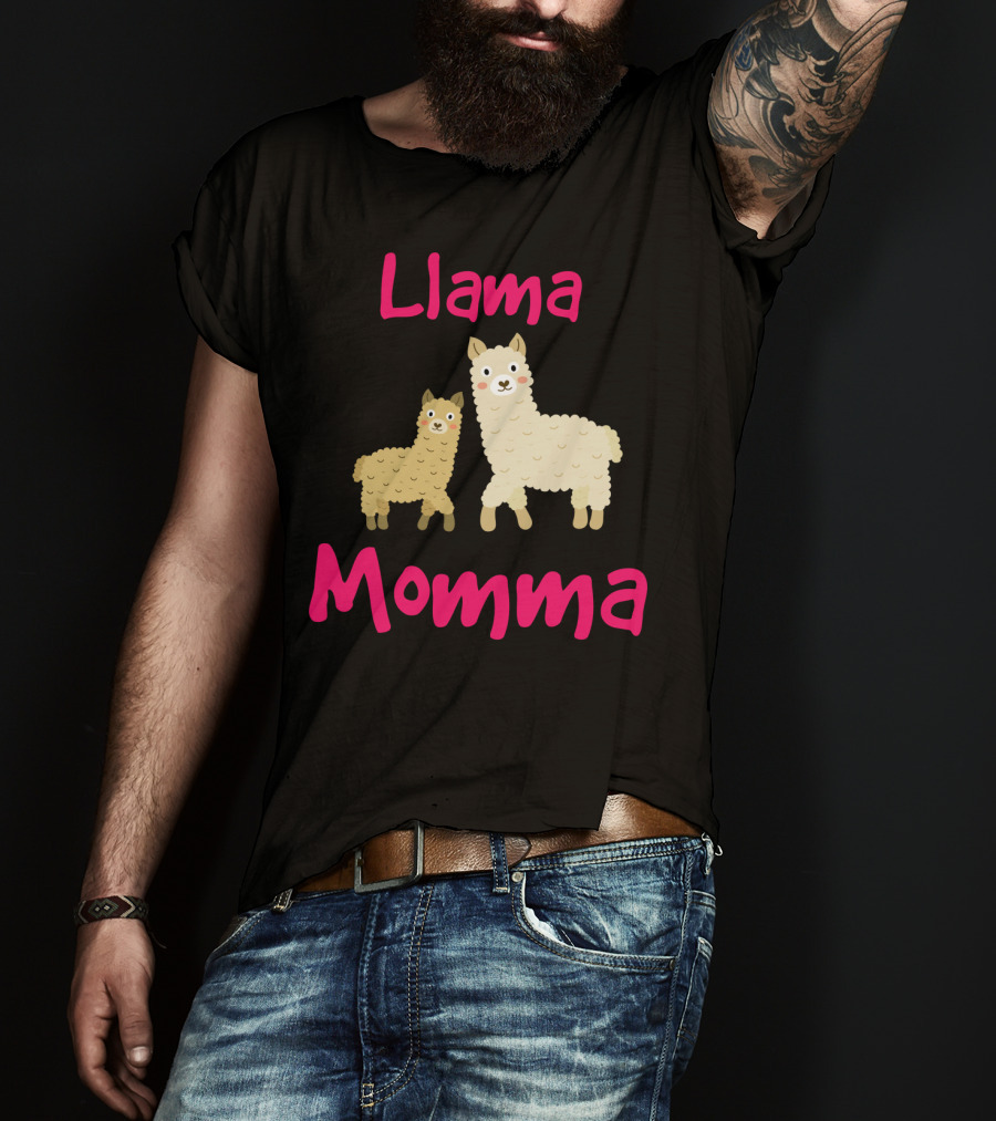 Llama Momma Cute Llama Mom And Baby T-Shirt