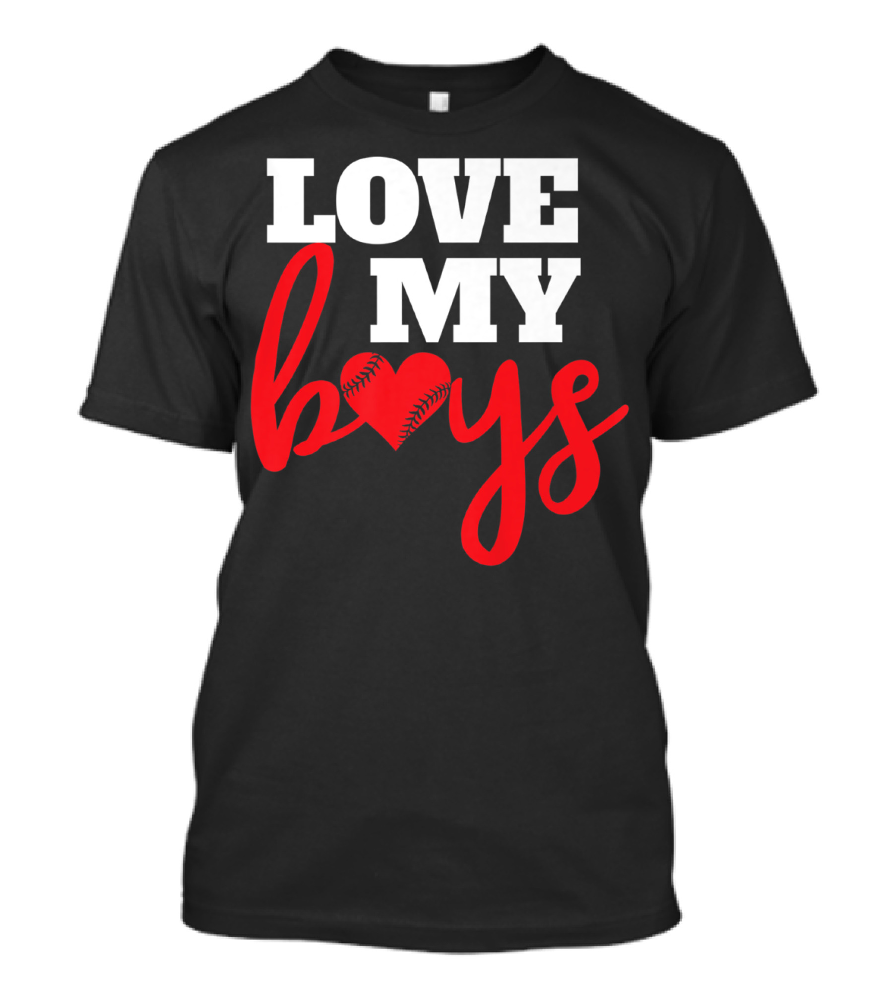 LOVE MY BOYS Baseball Heart T-Shirt