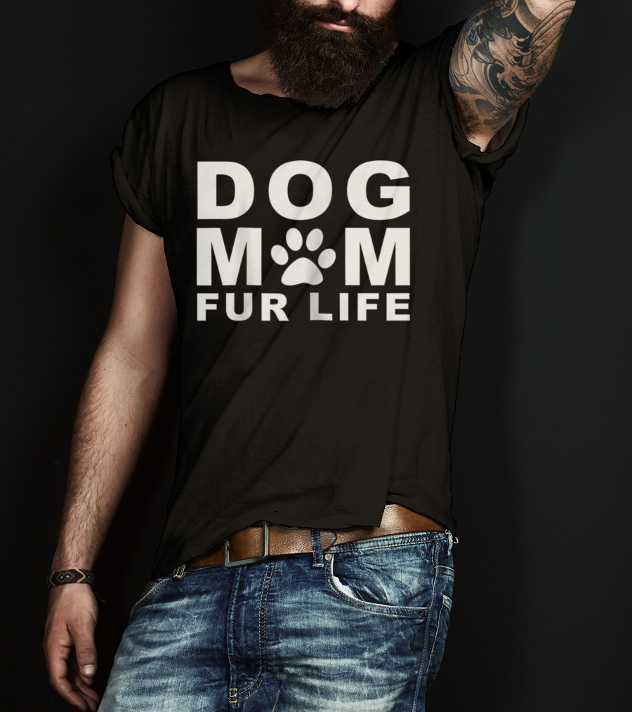DOG MOM FUR LIFE DOGGIE Paw Prints T-Shirt