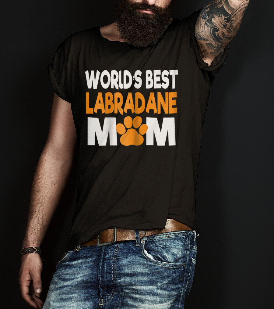 Worlds Best Labradane Mom Paw Prints T-Shirt