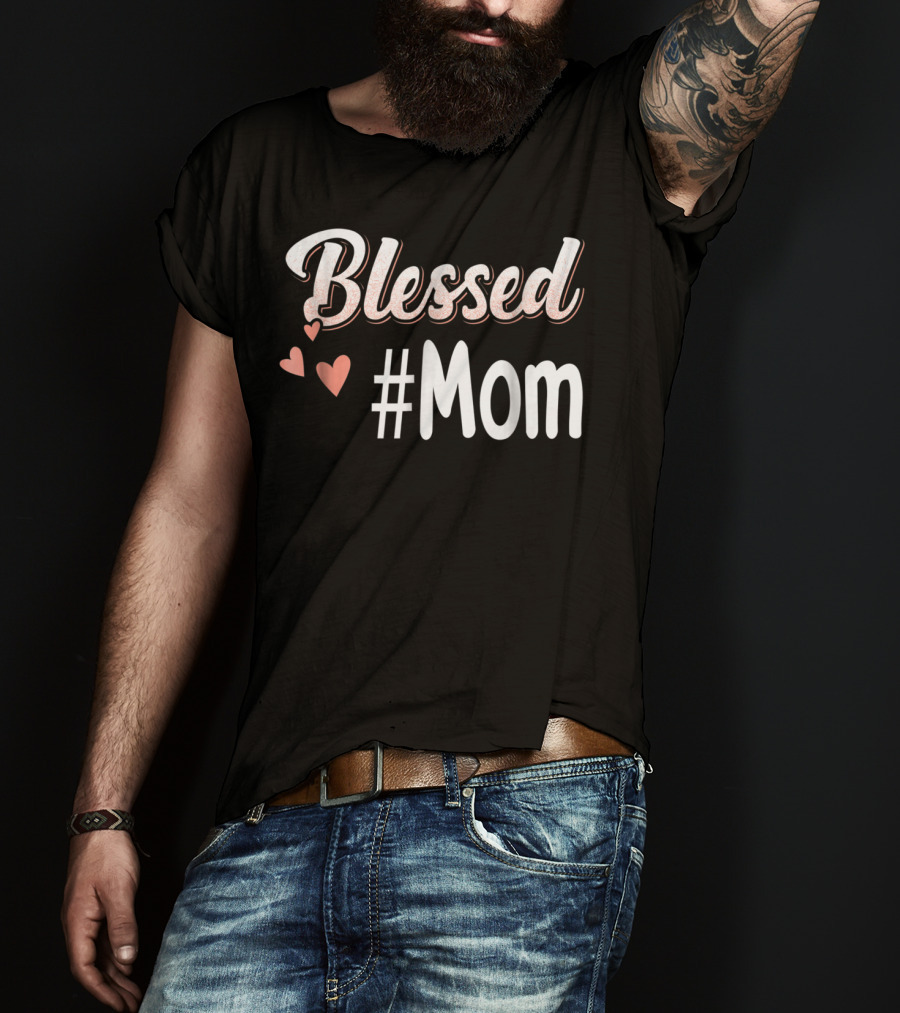 Blessed #Mom Promoted To Mom43 Hearts T-Shirt