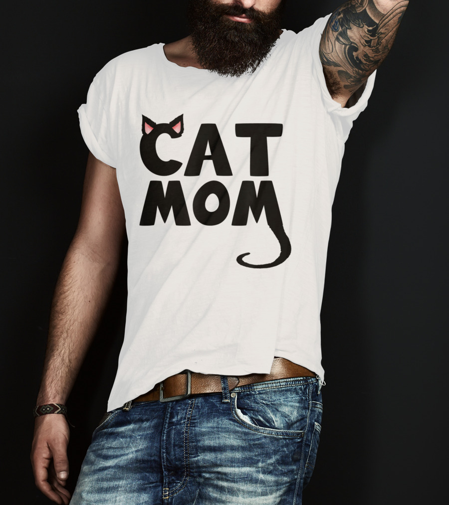 Cat Mom With Cat Ears And Tail T-Shirt