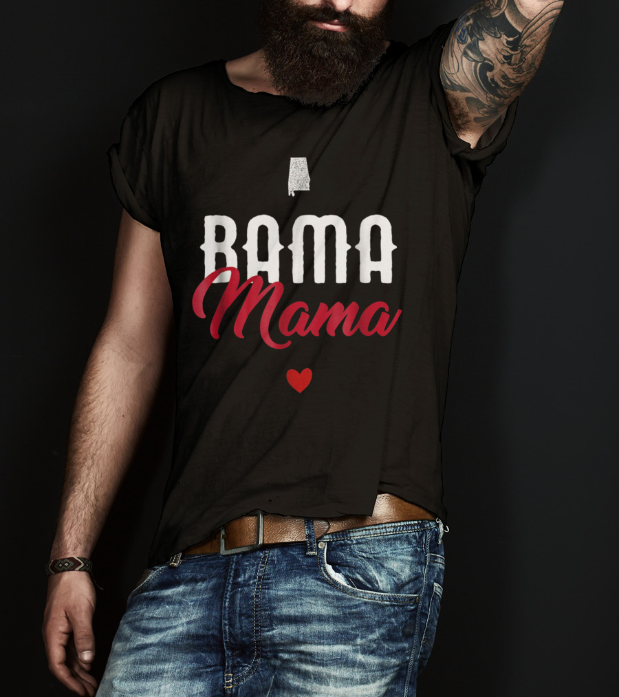 Bama Mama Best Alabama Mom Native Heart T-Shirt