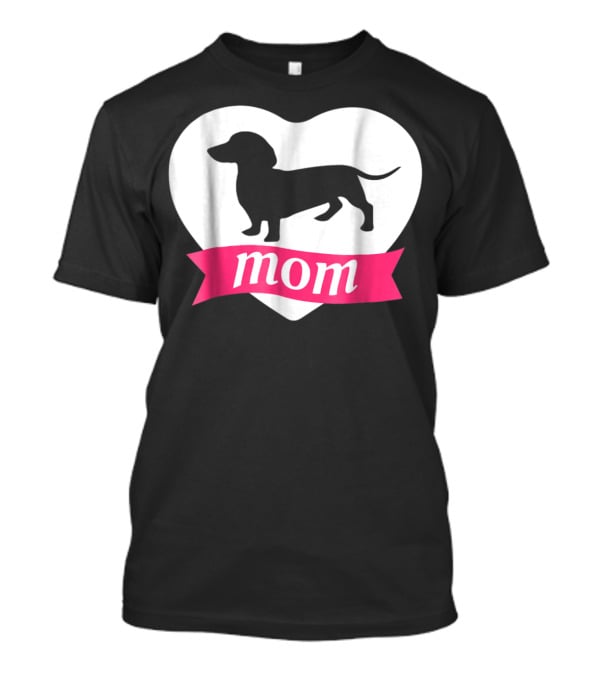 DACHSHUND MOM Heart Silhouette Vintage Fleece T-Shirt