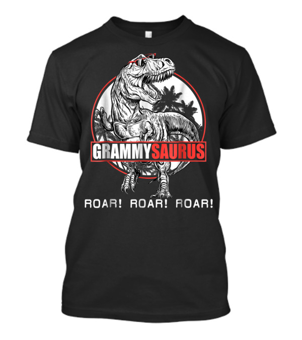 Grammysaurus Roar Roar Roar Rex Dinosaur Palm Trees Red Glasses T-Shirt