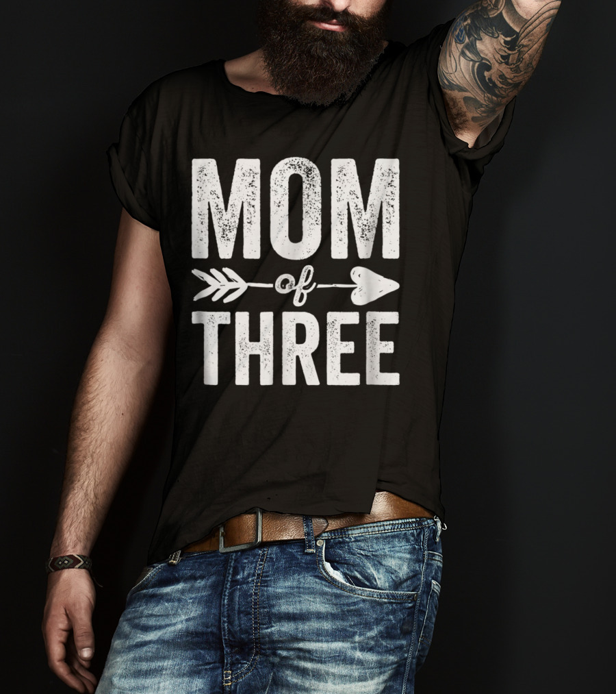 Mom Of Three Arrow Heart T-Shirt