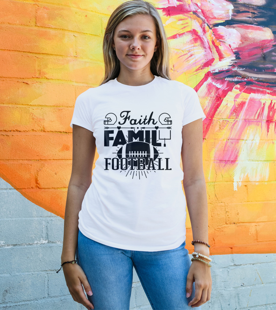Faith Family Football Mom78 T-Shirt