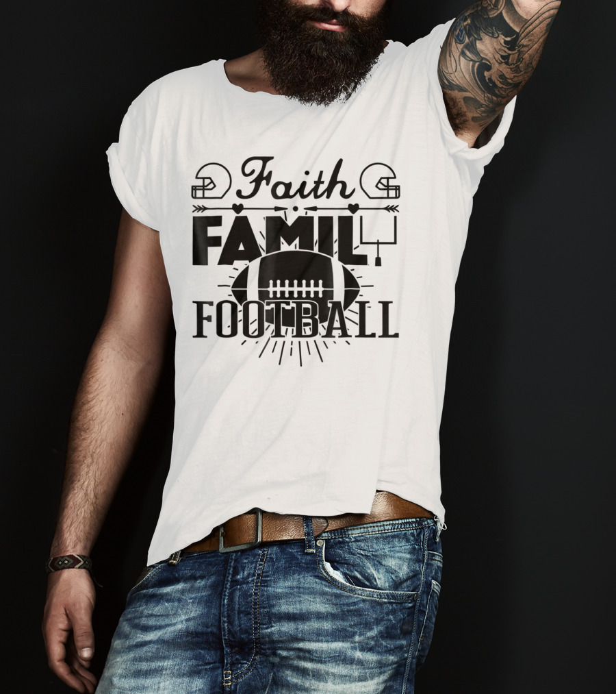 Faith Family Football Mom78 T-Shirt