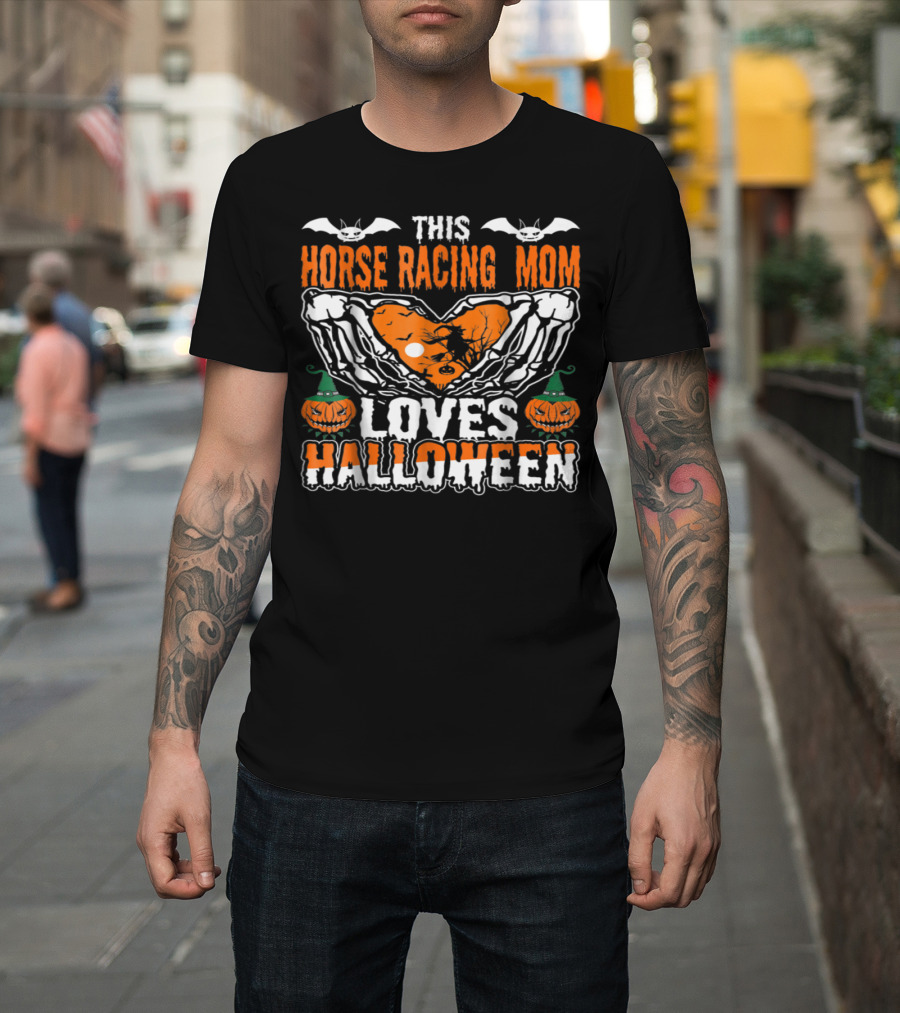 This Horse Racing Mom Loves Halloween T-Shirt