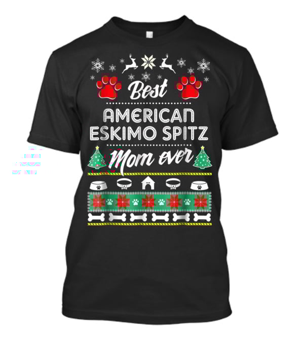 Best American Eskimo Spitz Mom Ever Christmas T-Shirt