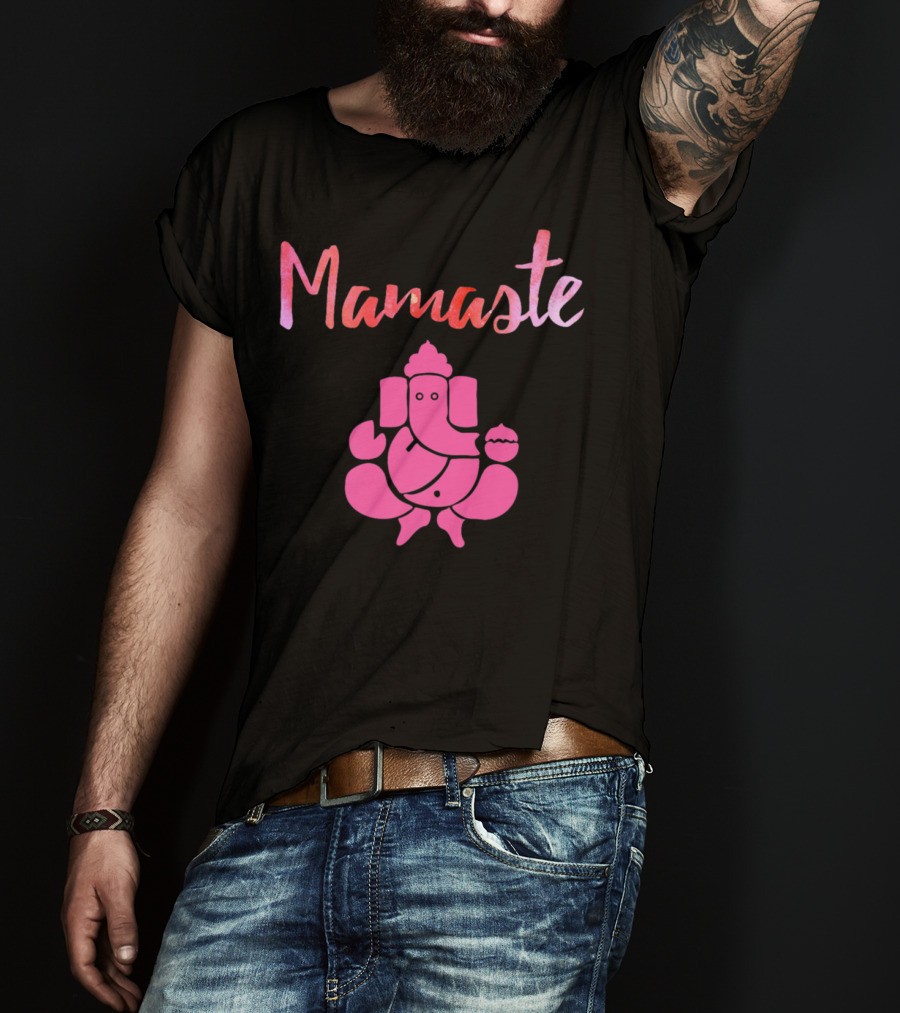 Mamaste Cute Mom Yoga Namaste Ganesh T-Shirt
