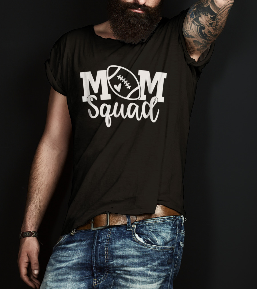 MOM Squad Football Heart Play T-Shirt