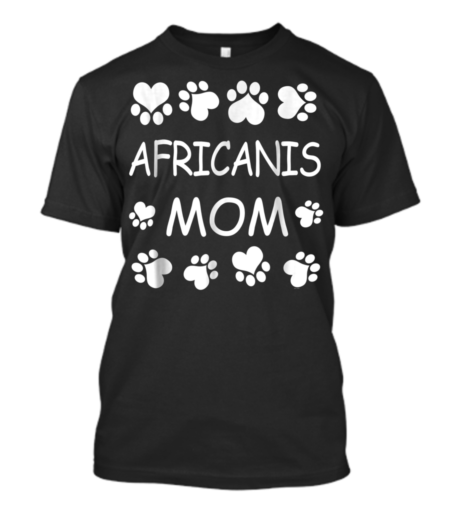 Africanis Mom Paw Print Heart Lover For Christmas Birthday T-Shirt