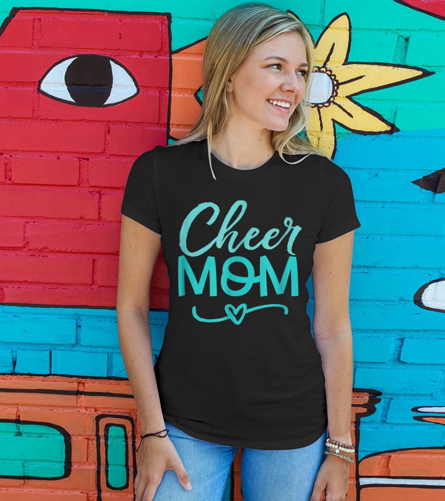 Cheer Mom Heart Symbol For All Moms Around The World T-Shirt