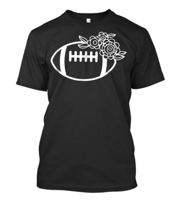 Fall Floral Football With Flowers T-Shirt