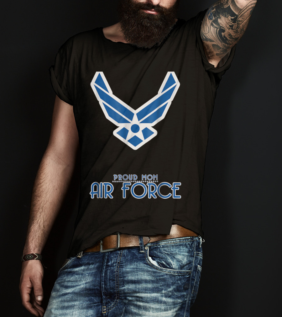 Proud Air Force Mom Blue Emblem T-Shirt
