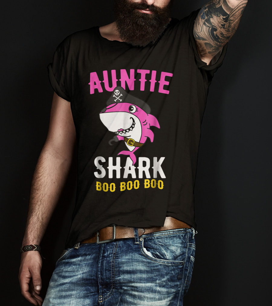 Auntie Pirate Shark Boo Boo Boo T-Shirt