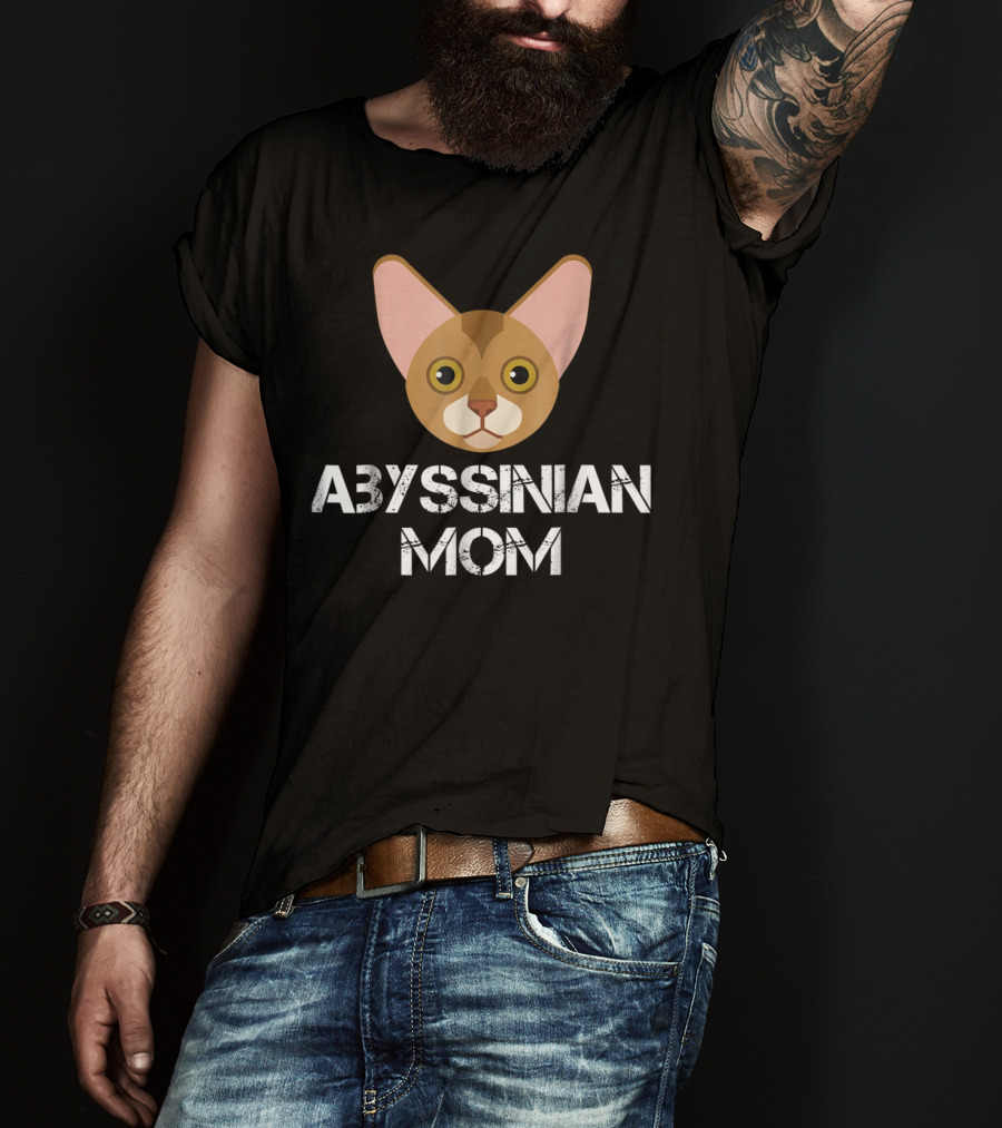 Abyssinian Mom Cat Face T-Shirt