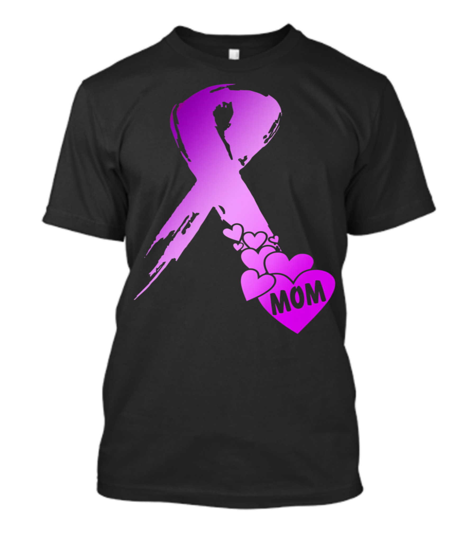 Alzheimers Awareness Mom Purple Ribbon And Hearts T-Shirt