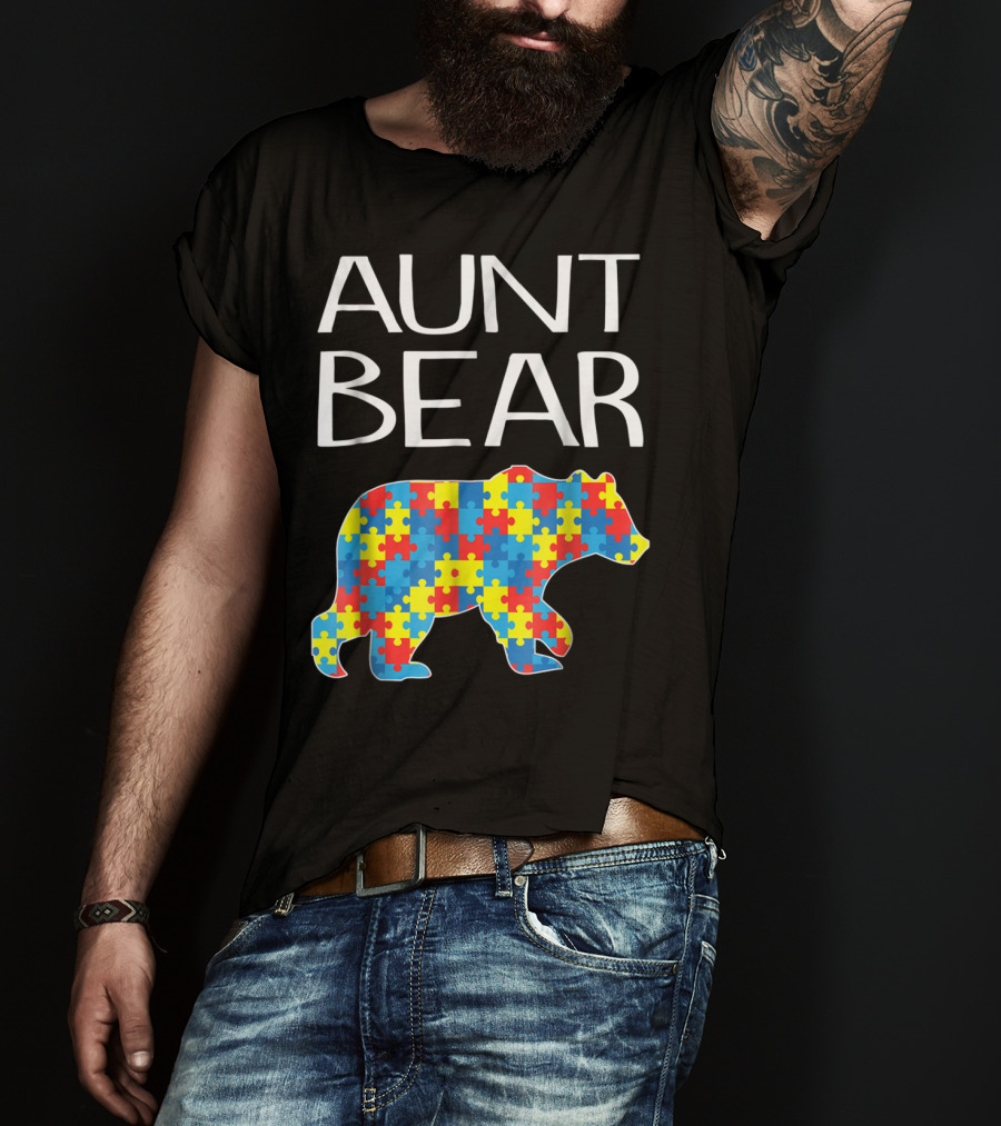 Aunt Bear Autism Puzzle T-Shirt