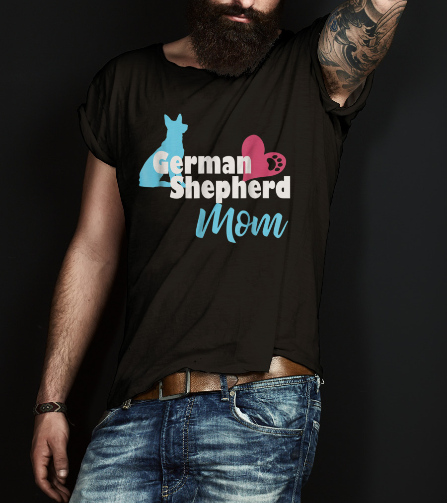 German Shepherd Mom Heart Paw T-Shirt