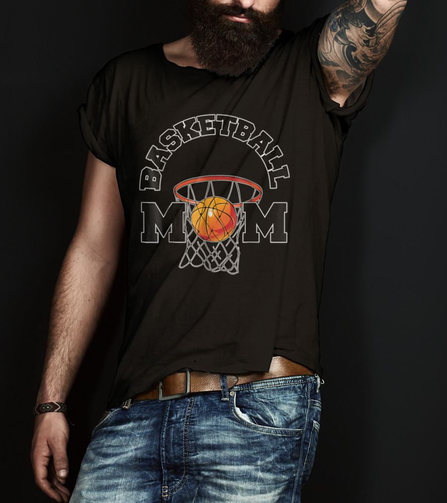 Basketball Mom Dark Hoop T-Shirt