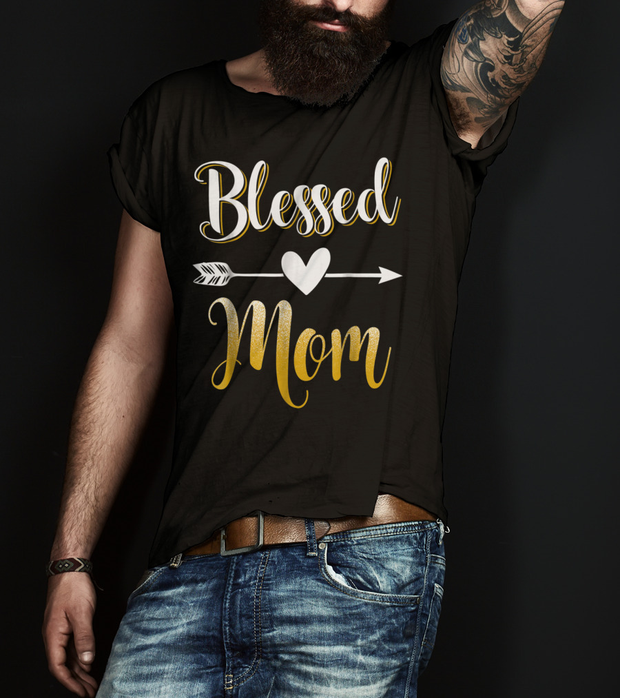 Blessed Mom Heart Arrow T-Shirt