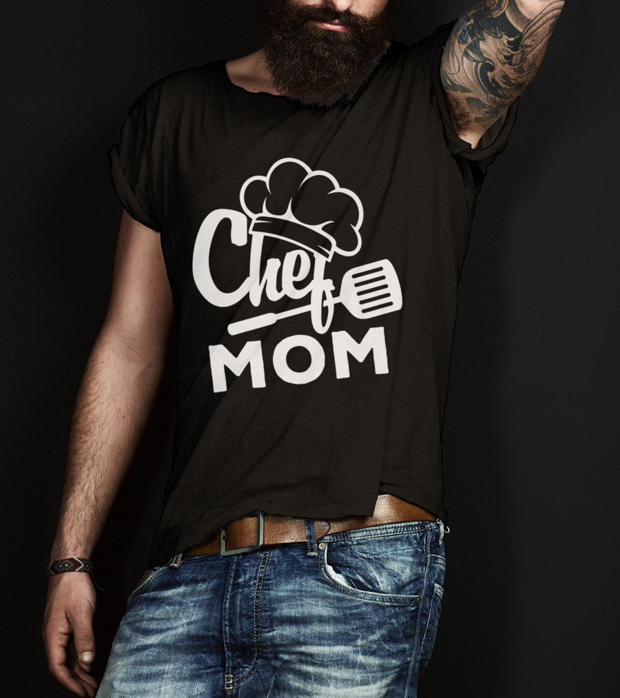 Chef Mom Cooking Hat And Spatula T-Shirt
