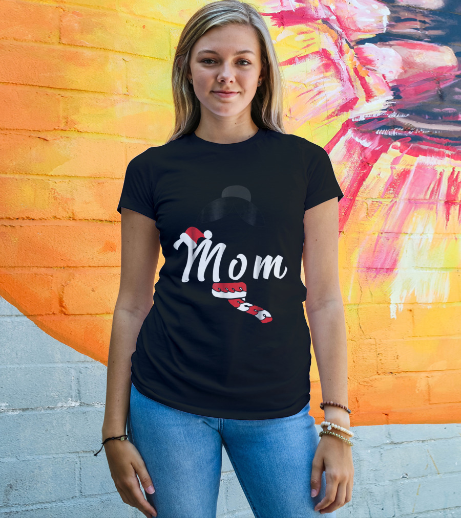 Cool Mom Christmas Santa Hat Candy Cane Family Matching Holiday T-Shirt