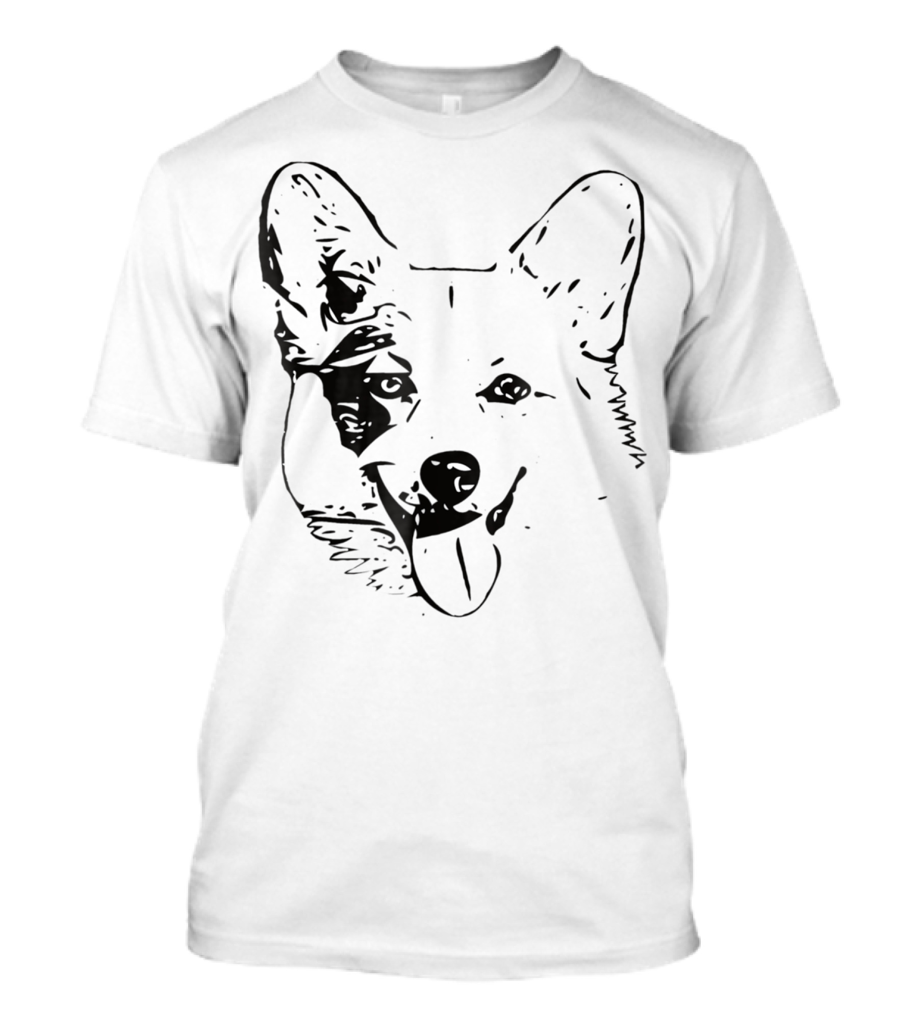 Corgi Face Dog Mom Or Dad Black T-Shirt