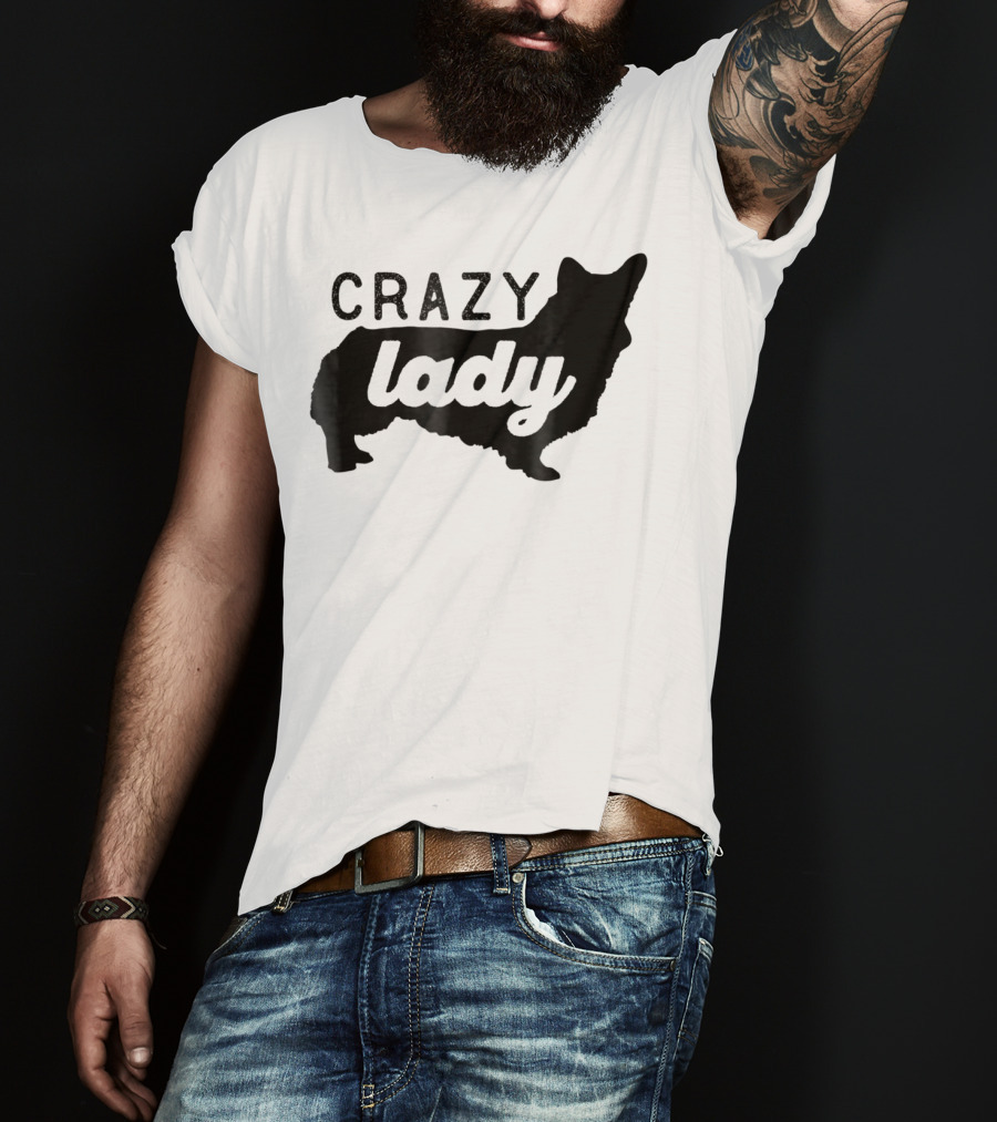 Crazy Corgi Lady Dog Mom Mama Corgi Lover T-Shirt