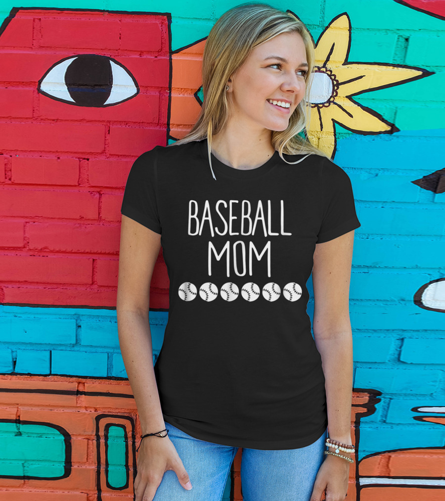 Baseball Mom Sports Cute Baseballs T-Shirt