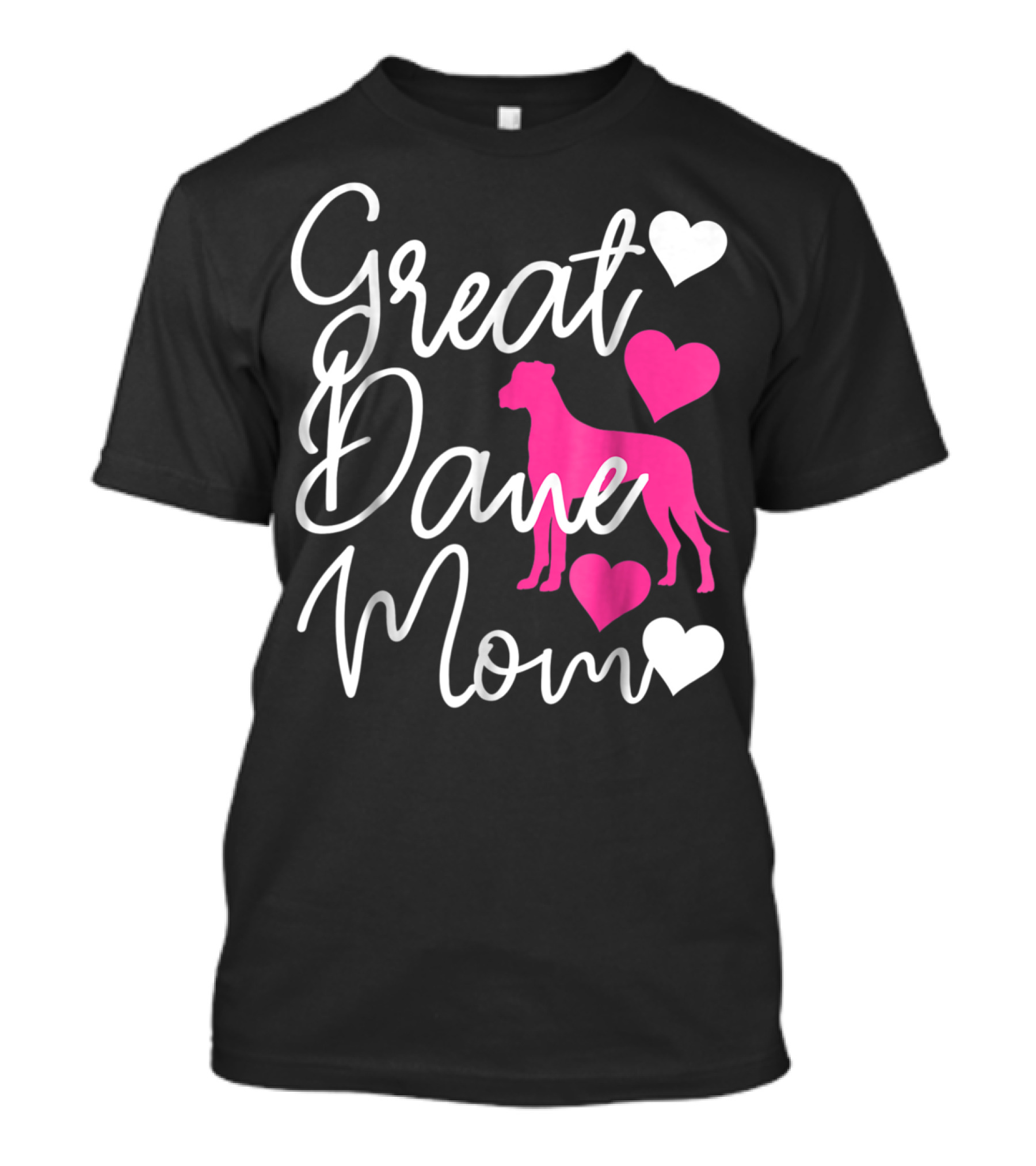 Great Dane Mom With Pink Hearts T-Shirt